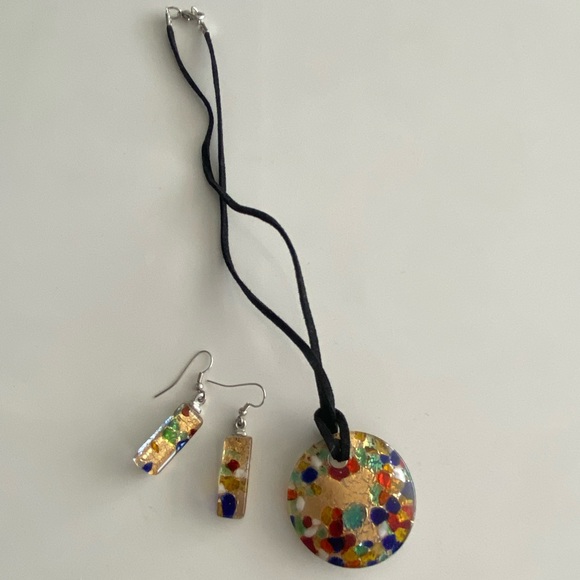 Genuine Murano glass necklace & earring set - Picture 4 of 6